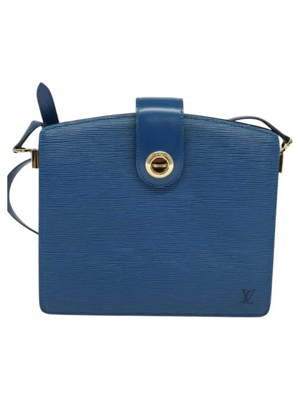 Authentic LOUIS VUITTON Epi Capuchin Shoulder Bag Blue M52345 LV
